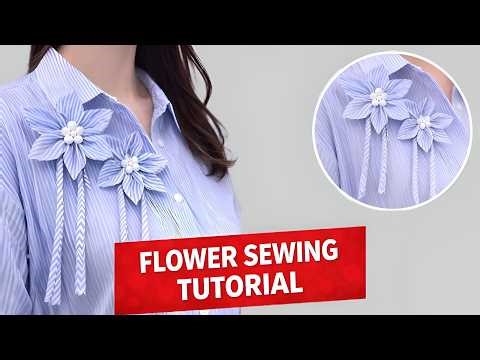 How to Sew Beautiful Fabric Flowers on a Shirt? ✂️| Step-by-Step Guide for Beginners✅️