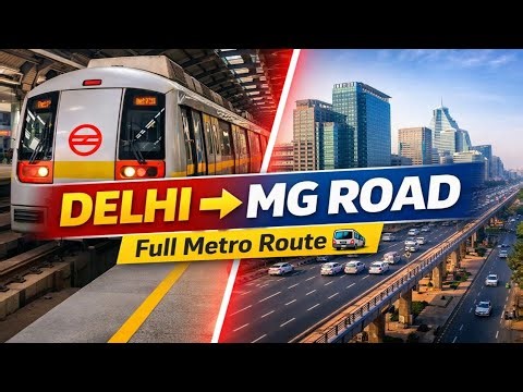 New Delhi Metro → MG Road Metro | Full Route Video