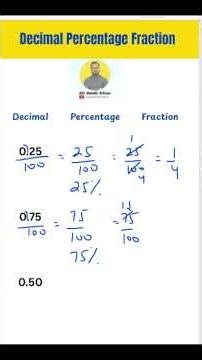 Converting Decimal percentage and Fractions #decimals #percentage #fractions #conversion