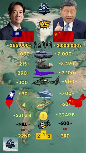 Taiwan ᴛᴡ VS China ᴄɴ Military 2026
