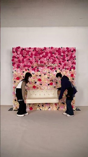 🌸 Pink Rose 5D Artificial Flower Wall | Elegant Wedding Backdrop & Event Decor Ideas 🌸