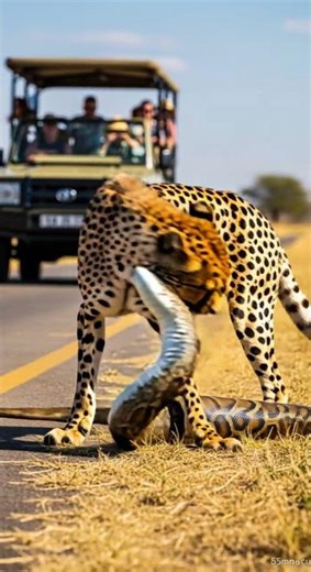 Leopard vs Python – who’s the real jungle king Watch the epic showdown #wildlife #nature #predators