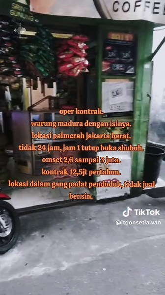 Warung Madura Dijual: Oper Kontrak Lokasi Palmerah Jakarta Barat