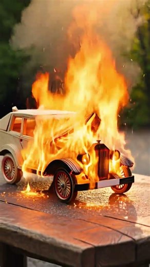 Burning My Car 😭 #fireexperiment #ai #viral