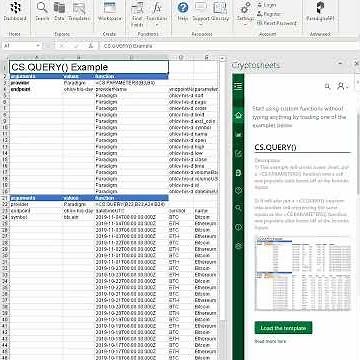 How to Use Cryptosheets Quickstart Templates in Excel