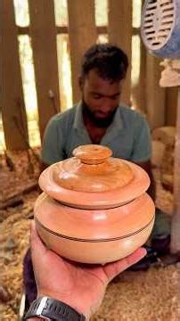 Amazing wooden rice pot making process using wood.#shortsfeed #woodscraft