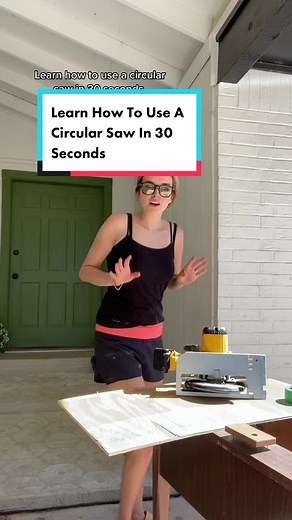 everyone should learn how to use basic power tools! now you know how to DIY with a circular saw 🔨 🤗 PROUD OF YOU FOR LEARNING NEW THINGS! 💪 #learntodiy #womenwhodiy