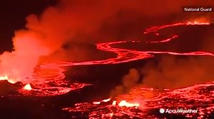64K views · 2.1K reactions | The Hawaii National Guard took this terrifying video last night of the lava flow from Hawaii's Kilauea Volcano: | AccuWeather | Facebook