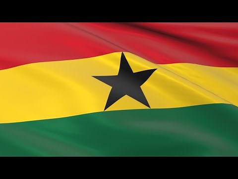 Flag of Ghana waving in the wind - Flag animation - Motion background - 4K UHD