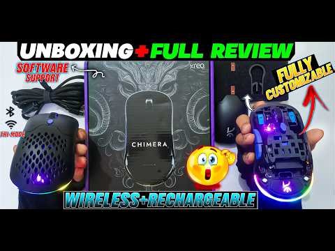 KREO CHIMERA V2 WIRELESS GAMING MOUSE UNBOXING 🎁 HANDCAM📲 AND GAMING TEST 🔥 SOFTWARE FULL REVIEW