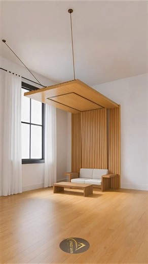 ​Watch this Bed DROP from the CEILING! 🤯 (Apartment Hack)