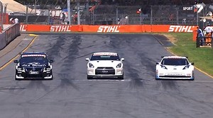 "Time Attack" at the Clipsal 500: Nissan GT-R vs. NISMO LEAF RC vs. Nissan Altima V8 Supercar