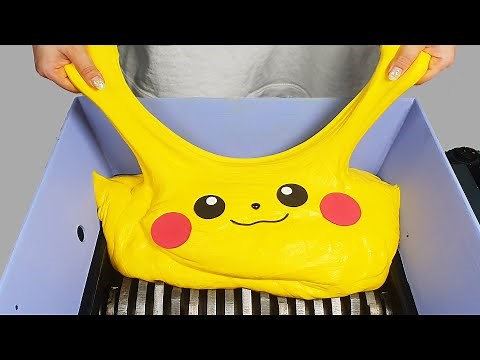 Shredding Mega Pikachu Slime! #pokemon #slime #asmr