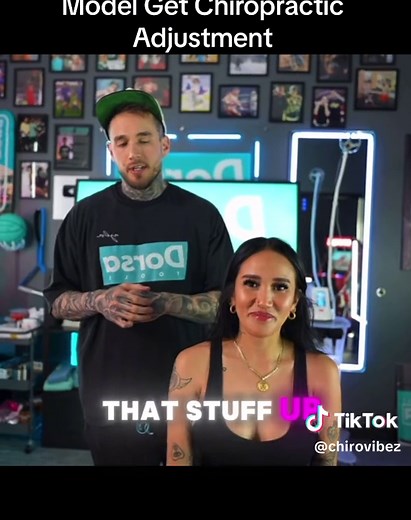 Model gets chiropratic adjustment. Part 1 #chiropractor #chiro #adjustment