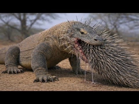 Brutal WILDLIFE Battle: Komodo Dragon vs Porcupine – Who Survives?