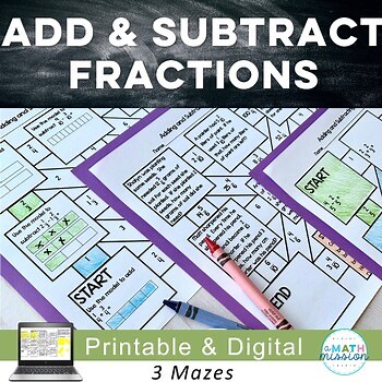 Adding & Subtracting Fractions & Mixed Numbers with Like Denominators Worksheets