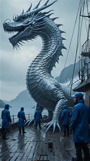 “Fishermen TERRIFIED After Spotting a MASSIVE Silver Dragon 🐉😱 #Shorts”