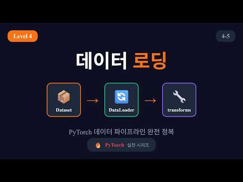 AI 기초 강의 4-5 PyTorch 데이터 로딩 완벽 가이드 - Dataset, DataLoader, transforms |