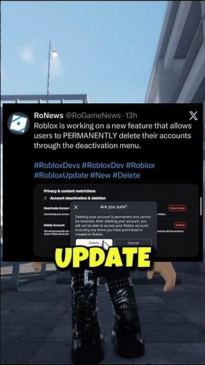 You can delete your roblox account permanently 😳 #roblox #shorts