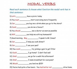 MODAL VERBSRead each sentence \& choose what function the moda... | Filo