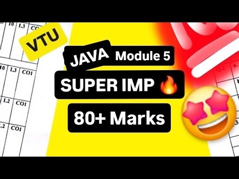 OOPS with JAVA MODULE 5 SUPER IMPORTANT💯🤩| BCS306A MODEL PAPER SOLUTIONS + PASSING PACKAGE #vtu #cse