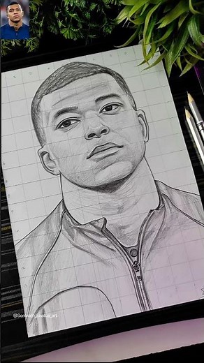 How To Draw Kylian Mbappé ⚽🔥, Kylian Mbappe Drawing #shorts #football #mbappe #fifaworldcup #drawing