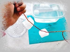 Science for Kids - Ice on a String – Pick Ice cube using thread experiment | Ice experiment for kids