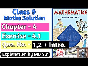 Ncert Class 9 Maths | Exercise 4.1 Q. 1,2 | Chapter 4 Linear Equations in Two Variables | Md Sir