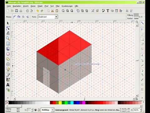 Draw a isometric house in Inkscape
