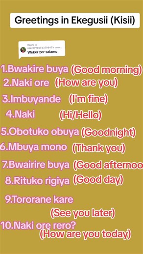 Learn Kisii Greetings and Words | African Language Lesson