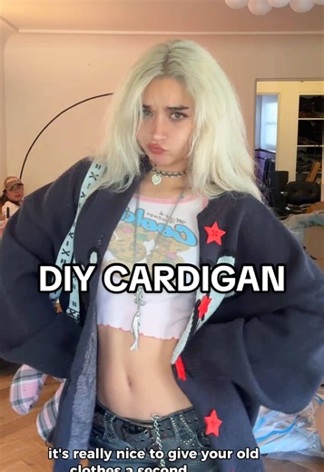 DIY cardigan from a sweater! #diy #tutorial #craft #thriftflip #cardigan