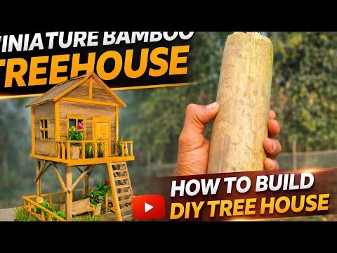 Miniature Bamboo Treehouse 🌿 | DIY Tree House Build Step by Step
