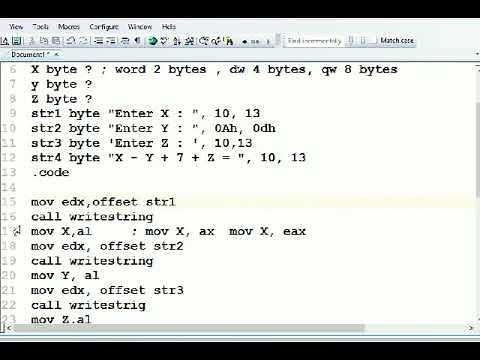 Masm Programming How Implementing an Equation Lec20
