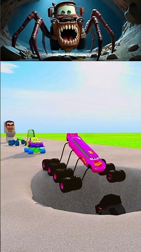 Lightning Mcqueen cars Vs Giant deep Pit #beamngdrive #mcqueen