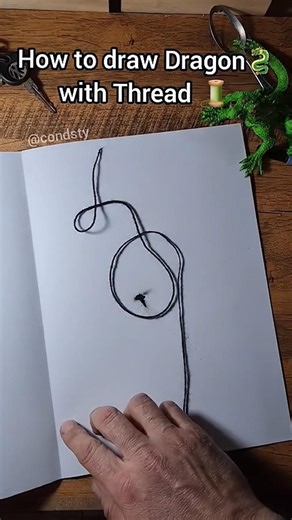 how to draw Dragon with Thread 🐉🧵