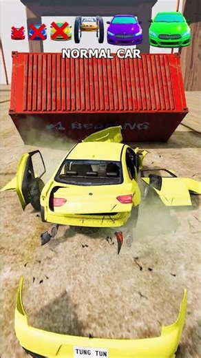 Cars vs Shipping container - BeamNG.drive #shorts