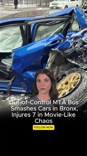 MTA bus crashes into multiple cars, injuring 7 in wild NYC scene that ‘looked like a movie’