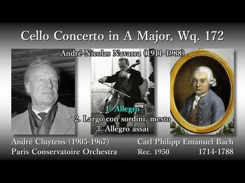 C.P.E. Bach: Cello Concerto No. 3, Navarra & Cluytens (1950) C.P.E. バッハ チェロ協奏曲第3番 ナヴァラ