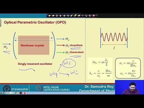 Lecture 38:Optical parametric Oscillator (OPO) , Singly resonant oscillator
