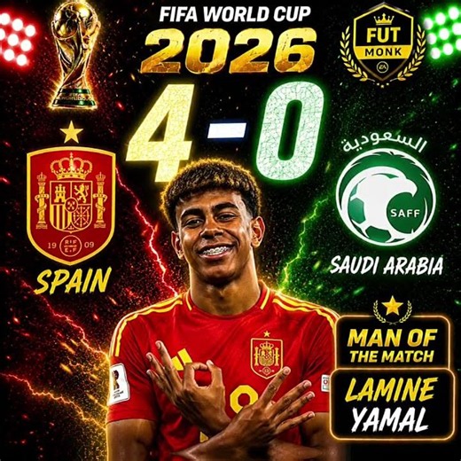 Spain 4-0 Saudi Arabia 🔥 Lamine Yamal Leads Spanish Masterclass | FIFA World Cup 2026 🏆