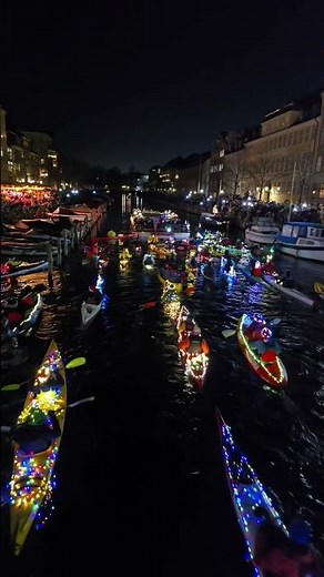 Santa Lucia procession with Kayaks. Copenhagen , Denmark