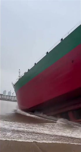 Massive Ship Launch Into Water 🚢💦 | Powerful Launch Moment