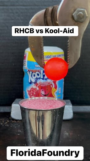 106K views · 1.5K reactions | RHCB vs Kool-Aid #Satisfying #Experiments #Science #ASMR #Koolaid #RedHot #HotBall #RHCB | Florida Foundry | Facebook