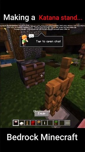 POV: Making katana stand in Bedrock Minecraft