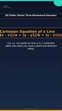 JEE Maths: Master Three Dimensional Geometry | Mathematics