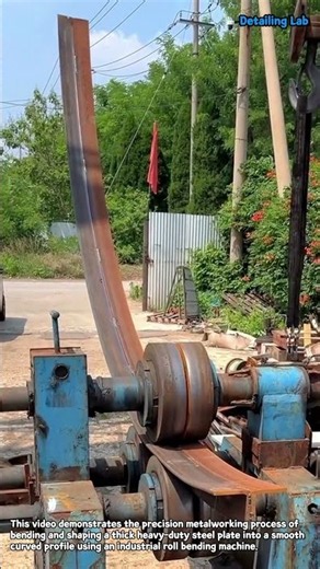 Heavy Metal Plate Roll Bending Process #worker #process #metalworking #bending #satisfying