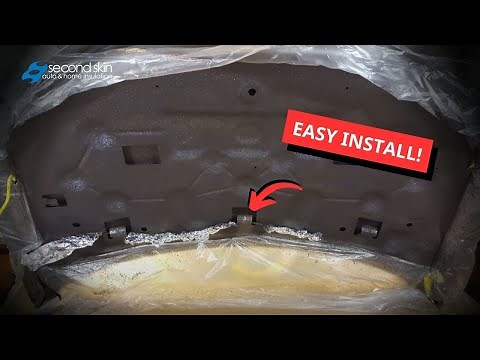 Sound Deadening Spray & Head Shield Sound Absorption Installation Under Vehicle Hood
