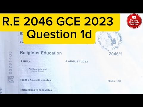 Religious education G12 Gce 2023 question 1d
