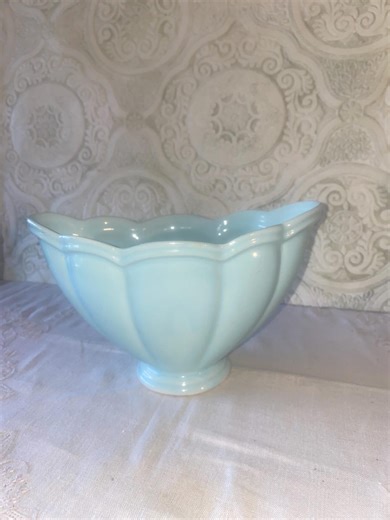 Vintage Shawnee Pottery Planter 740 / 33/ 5 1/4 Aqua Blue Console Bowl Scalloped Pedestal Mid Century USA Ceramic Planter Cottagecore Decor - Etsy
