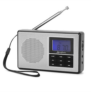 ByronStatics Portable Radio FM AM, Weather radios, Personal Pocket Radio, with A Lanyard or Back Bracket, Operates on 2 x1.5AA batteries